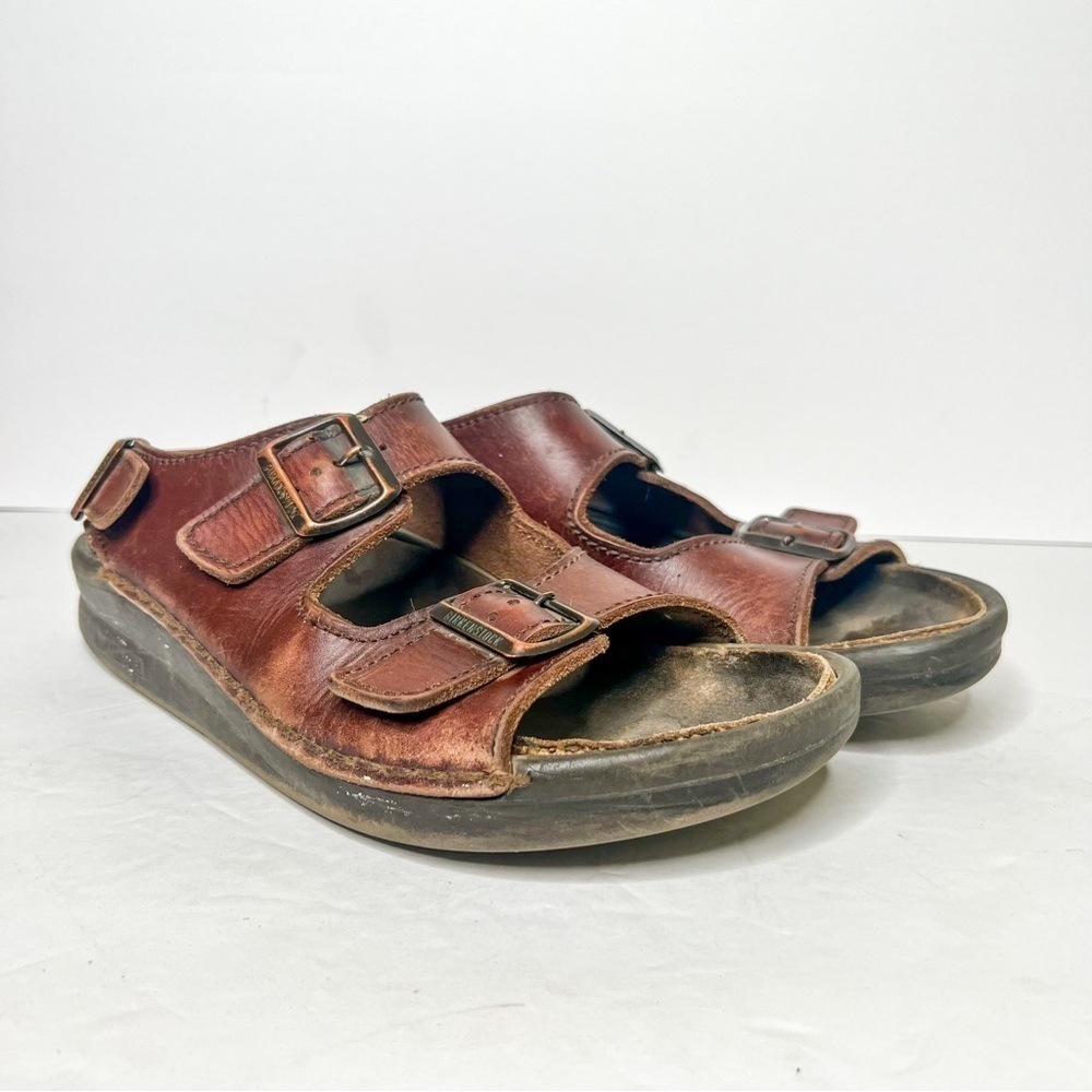 Birkenstock Nebraska Brown Leather Slingback Sandals Size 10 Men’s